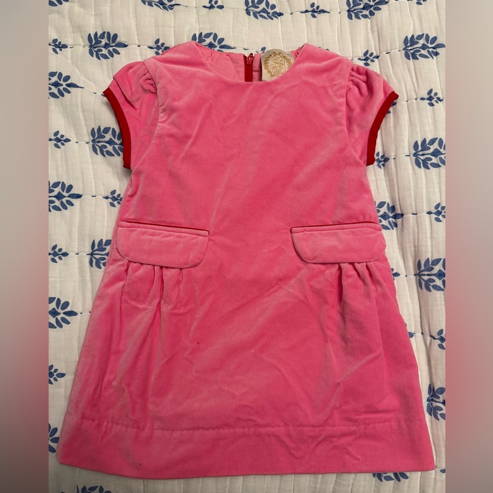The Beaufort Bonnet Company Pink Velvet Pocket Dress